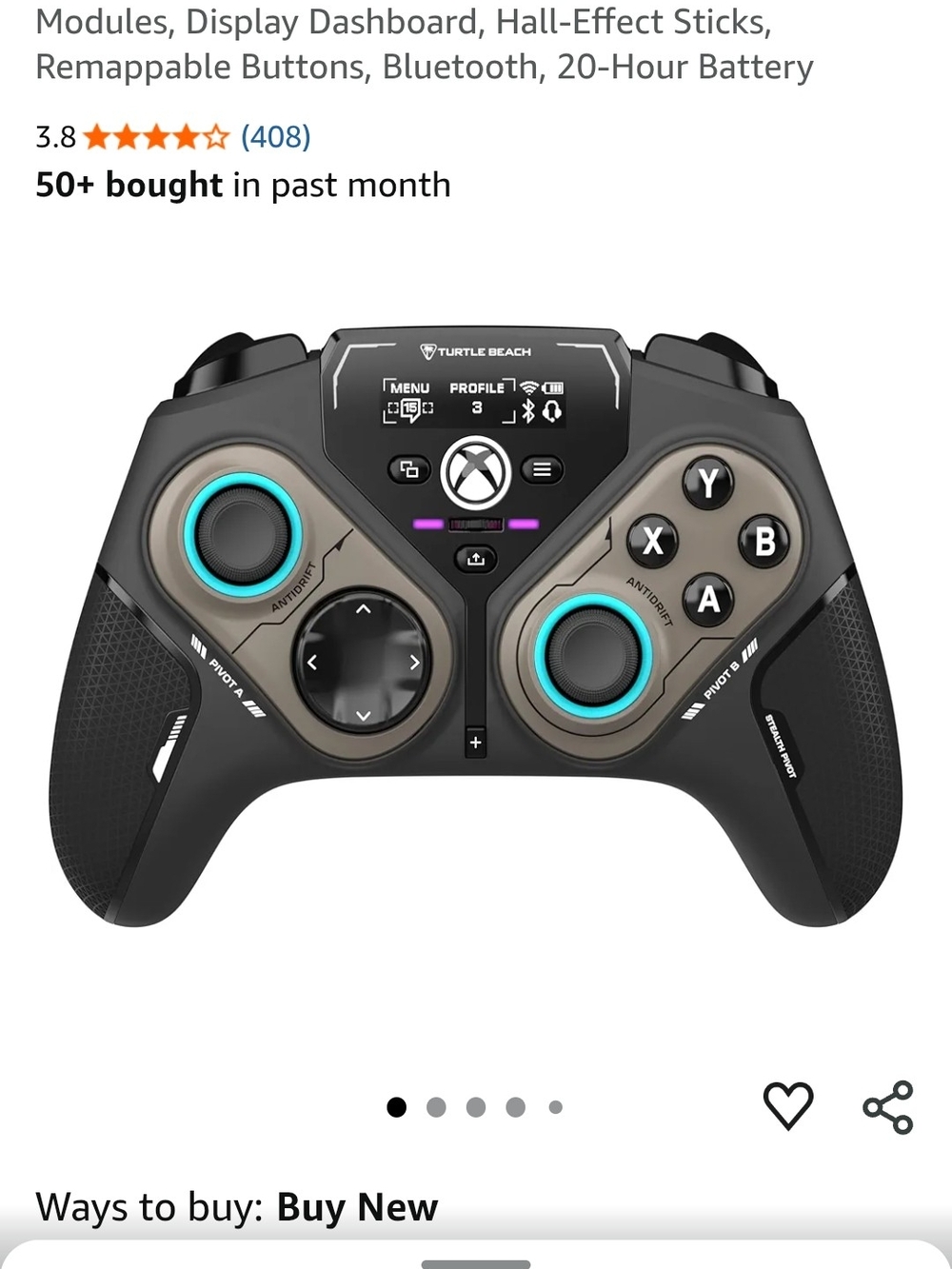 Turtle Beach Recon Controller - Black with Teal Accents